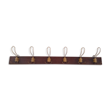 Wall coat rack 6 brass patères form mascarons