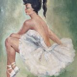 Old painting, portrait of a dancer