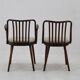 Ensemble de six chaises de salle à manger en hêtre Antonin Suman des années 1960, restaurées
