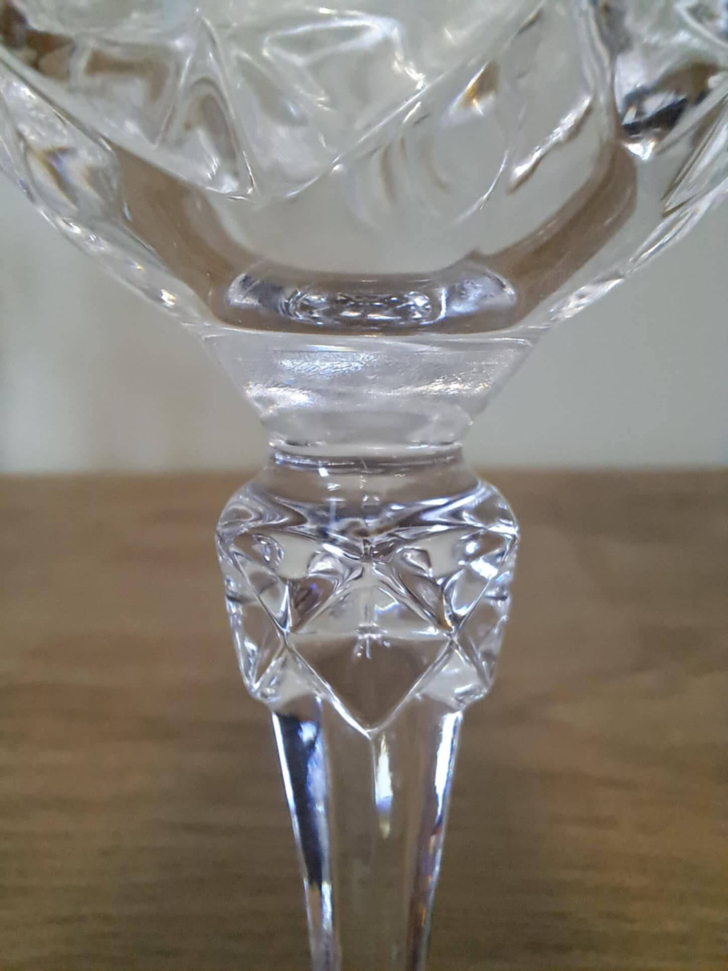 5 crystal stemmed glasses