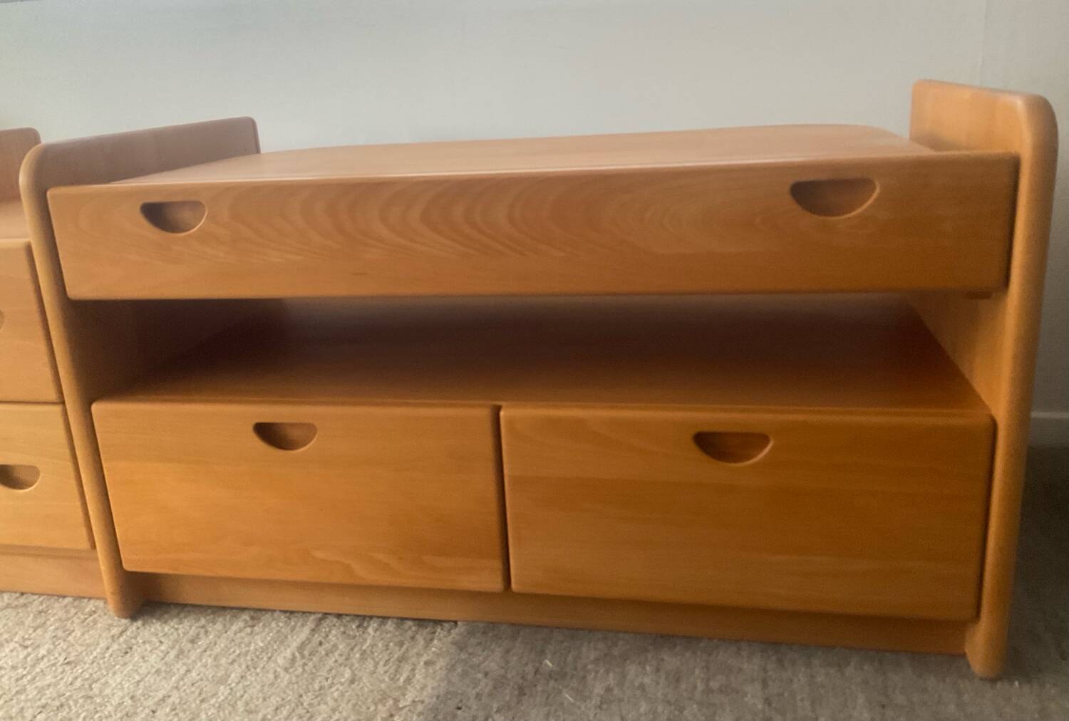 Danish TV cabinet in solid beech from the 70s-80s