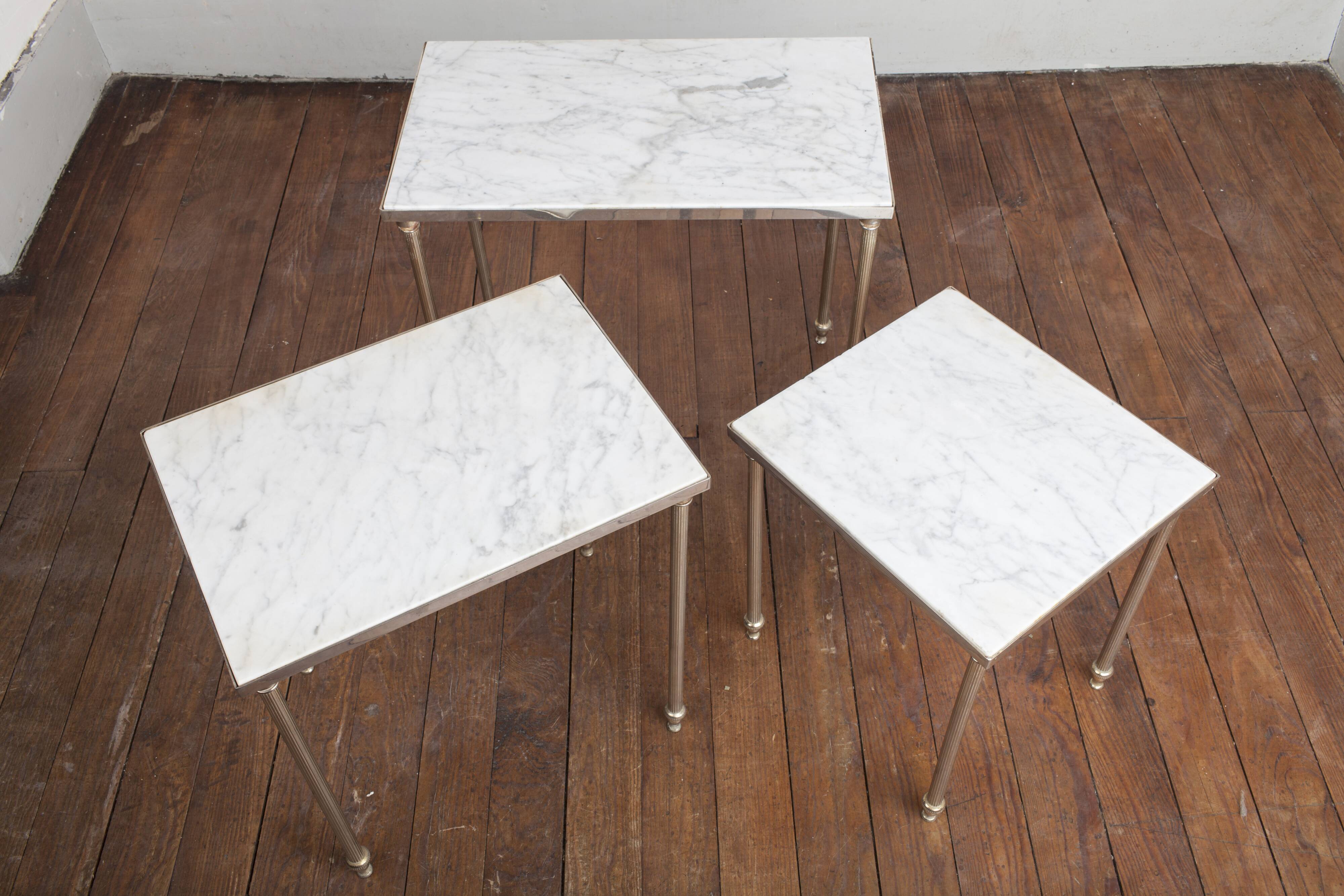 Nesting tables bronze and marble