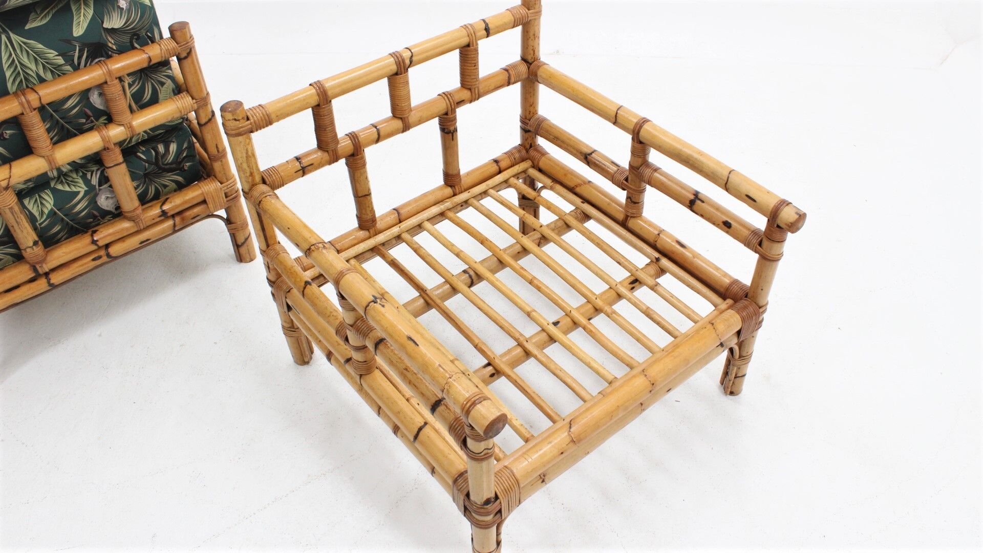 Vintage rattan armchairs Vivai del Sud 1970s , set of 2