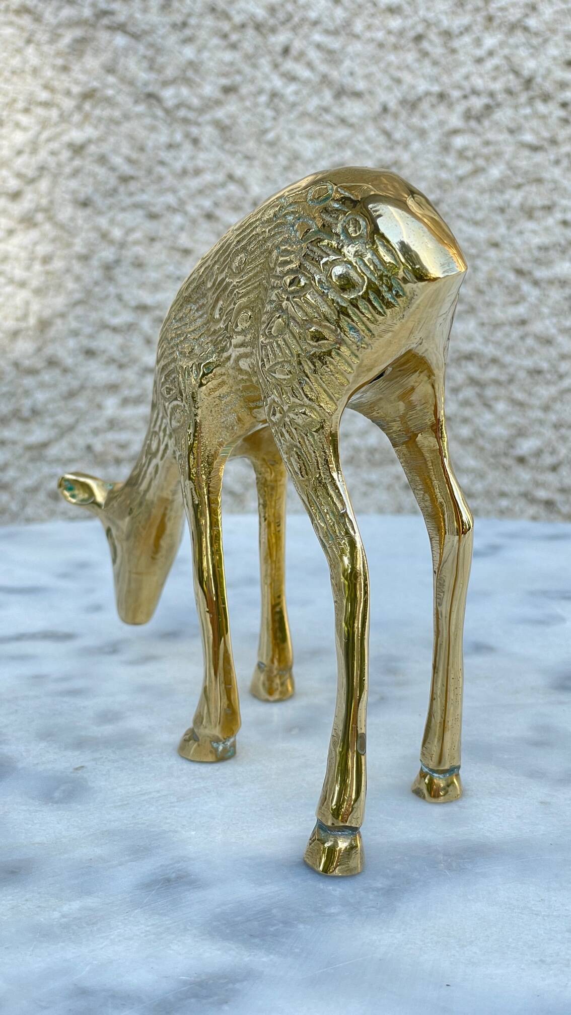 Vintage fawn solid brass animal