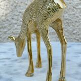 Vintage fawn solid brass animal