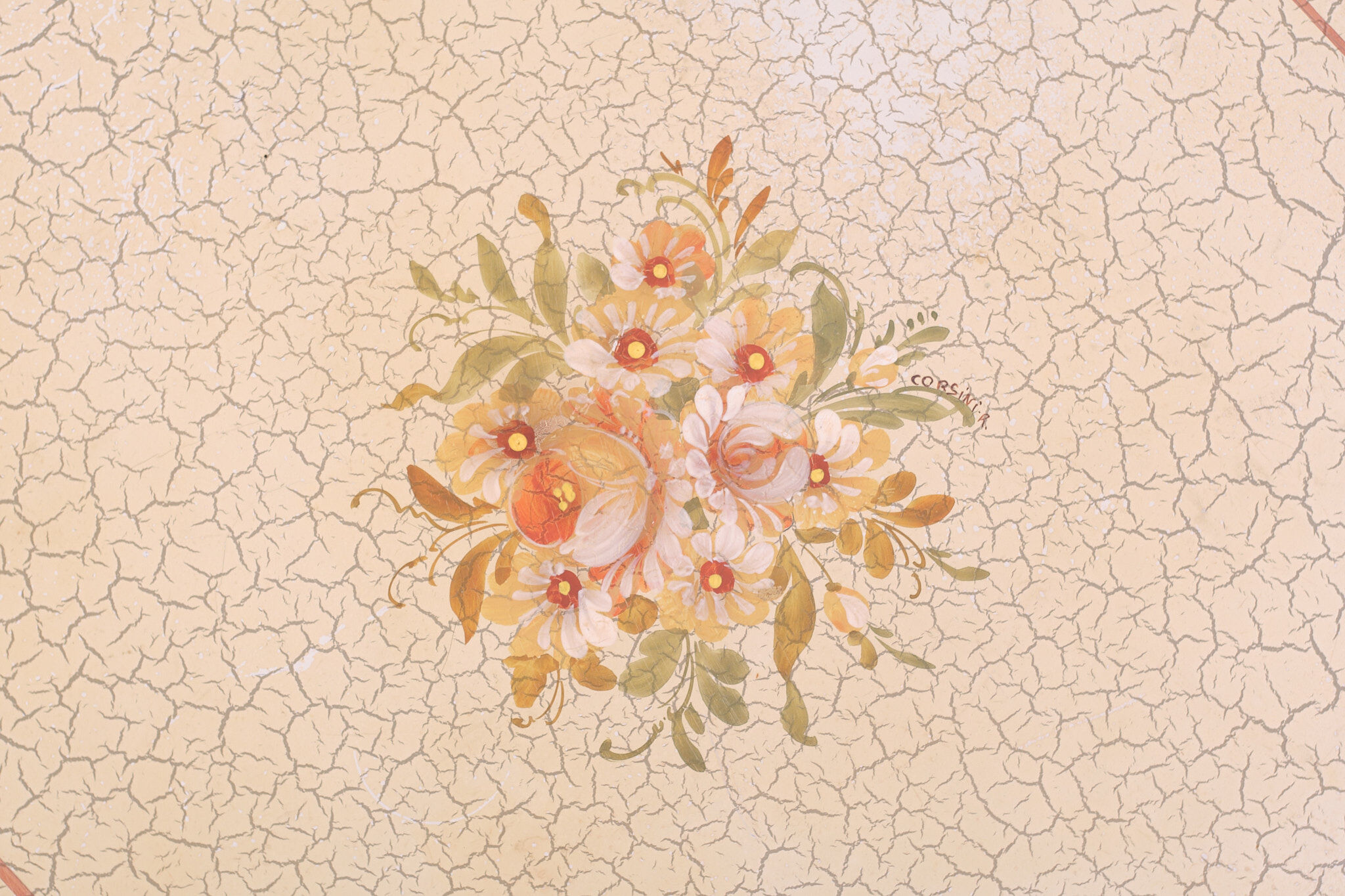 2 Classic Italian Craquelure Side Tables 1960s