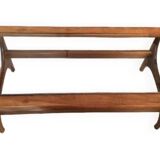 Vintage Scandinavian dining table in wood and glass