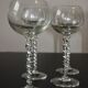 4 vintage crystal wine glasses – elegant twisted stem
