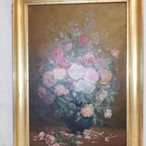 Oil on canvas bouquet of roses