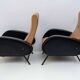 Pair of Marco Zanuso Mid-Century Modern Italian Leather Reclining Armchairs
