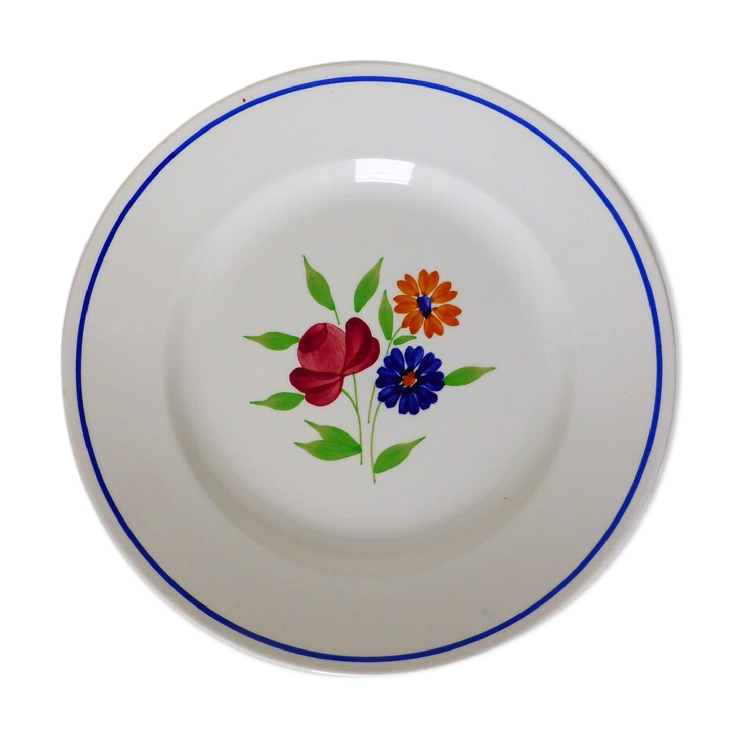 Vintage round Badonviller porcelain dish