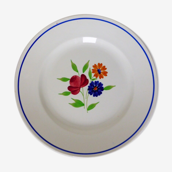 Plat rond vintage en porcelaine de Badonviller