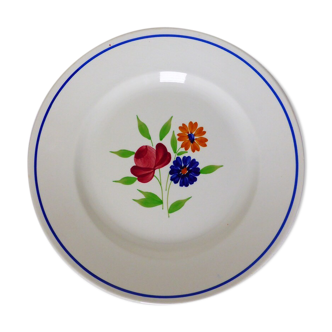 Plat rond vintage en porcelaine de Badonviller