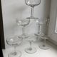 Set of 6 depicted Art Deco engraved crystal champagne glasses mismatched 50s