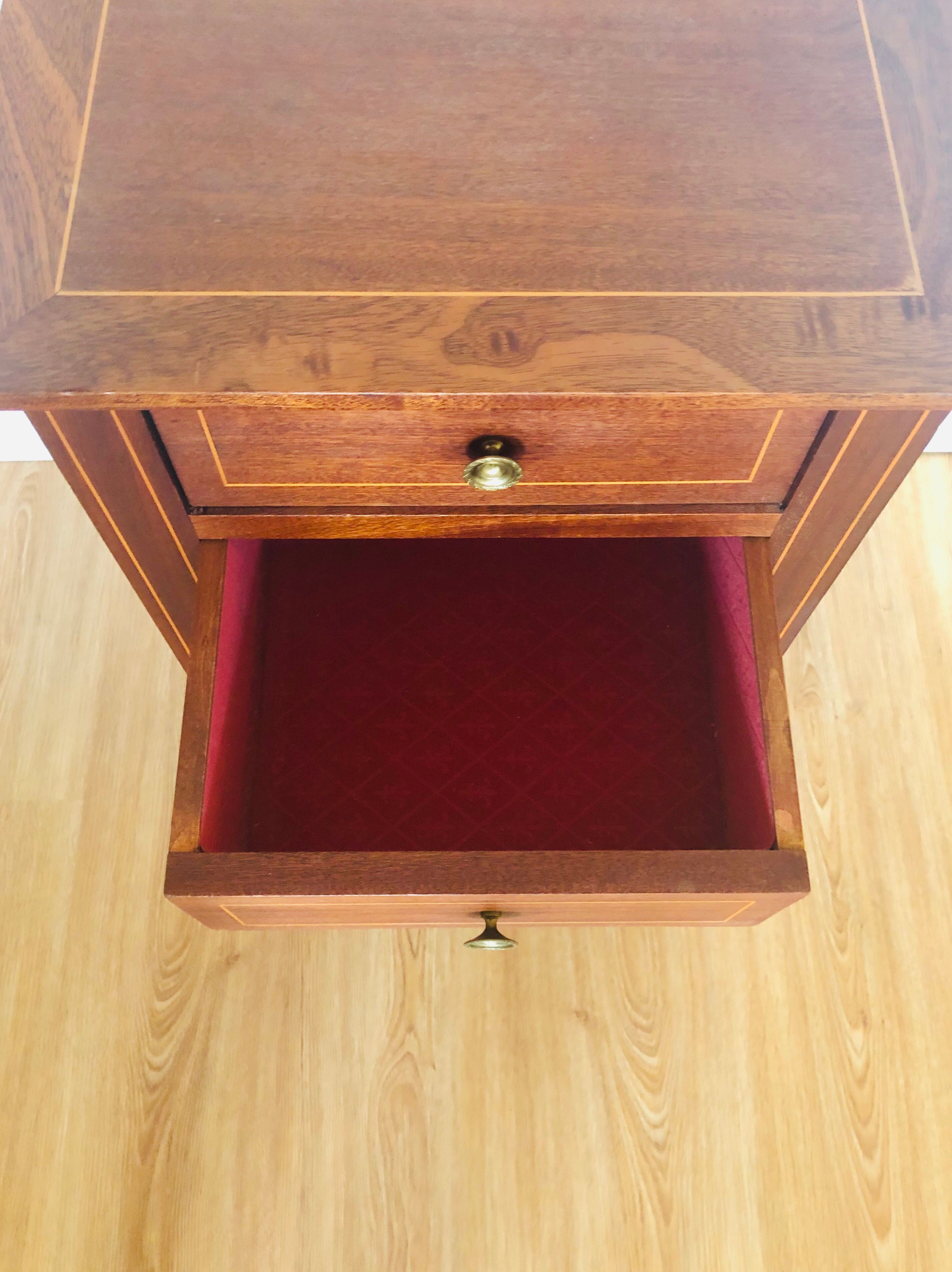 Bedside, walnut 3 drawers