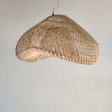 Small rattan lampshade in the shape of a braided hat