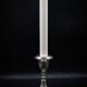 Pair of Small Antique Silver Metal Candlesticks - Fluted Base