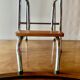 Vintage step stool in brown formica and chrome steel