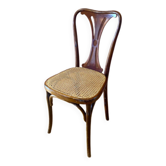 Chaise de bistrot J&J Kohn Austria Art Nouveau cannage et bois courbé