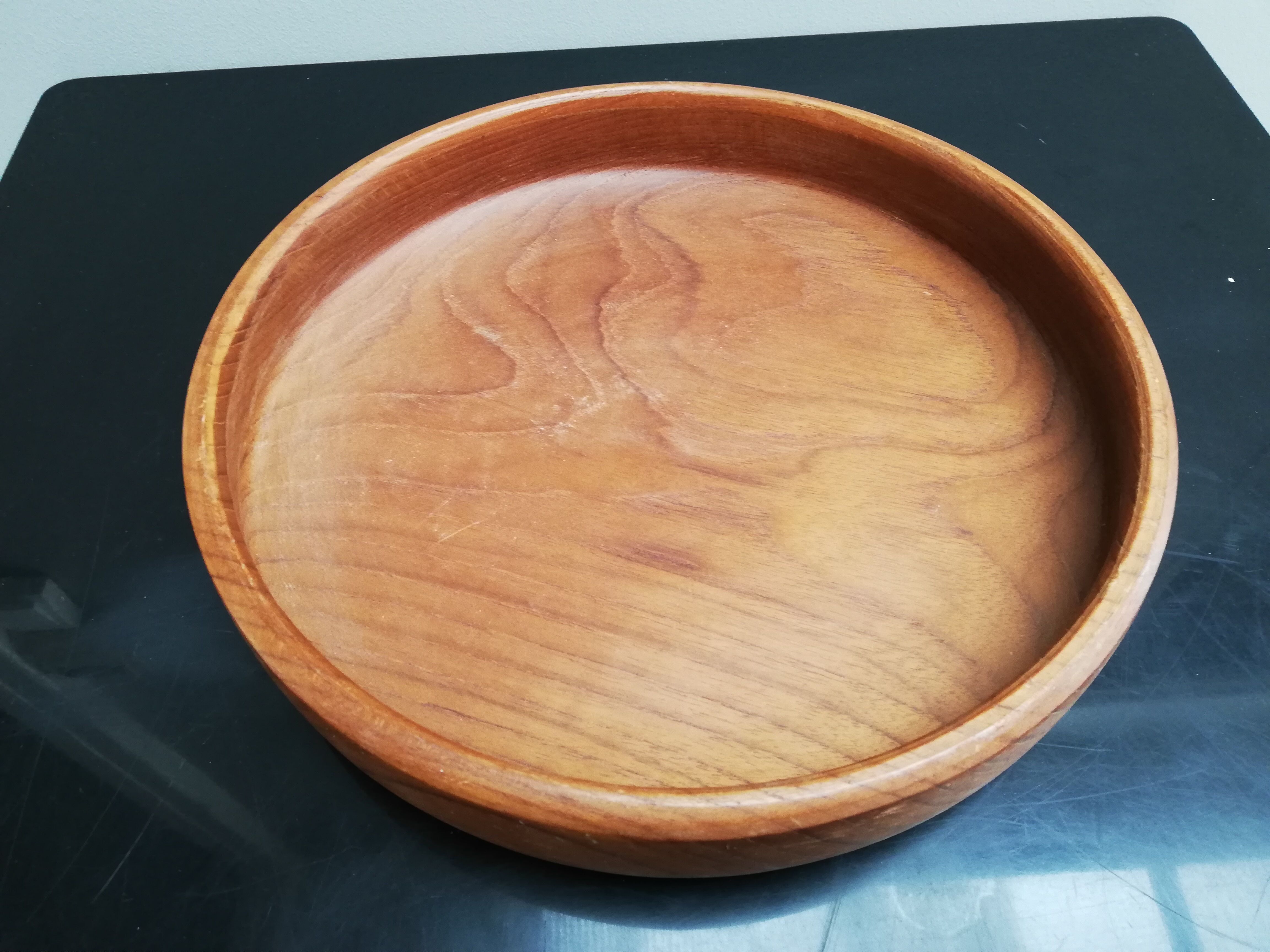 Flat tray fruit teak Scandinavian design olivier