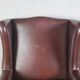 English Georgian Style Brown Leather Wingback Armchair