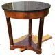 Small Empire Style Pedestal Table in Mahogany and Black Veined Marble, 19th Century