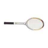 Old lady ace wood and leather vintage tennis racquet
