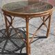 Rattan/bamboo coffee table (glass top)