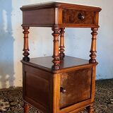 Chevet ancien Louis Philippe en ronce de noyer époque XIXé