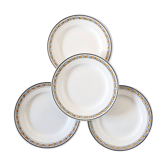 Ensemble de 4 assiettes plates, Digoin Sarreguemines, modèle Valence