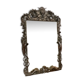 Miroir 191x122 cm époque XIXè en bois naturel ,décor de chimères,satyres