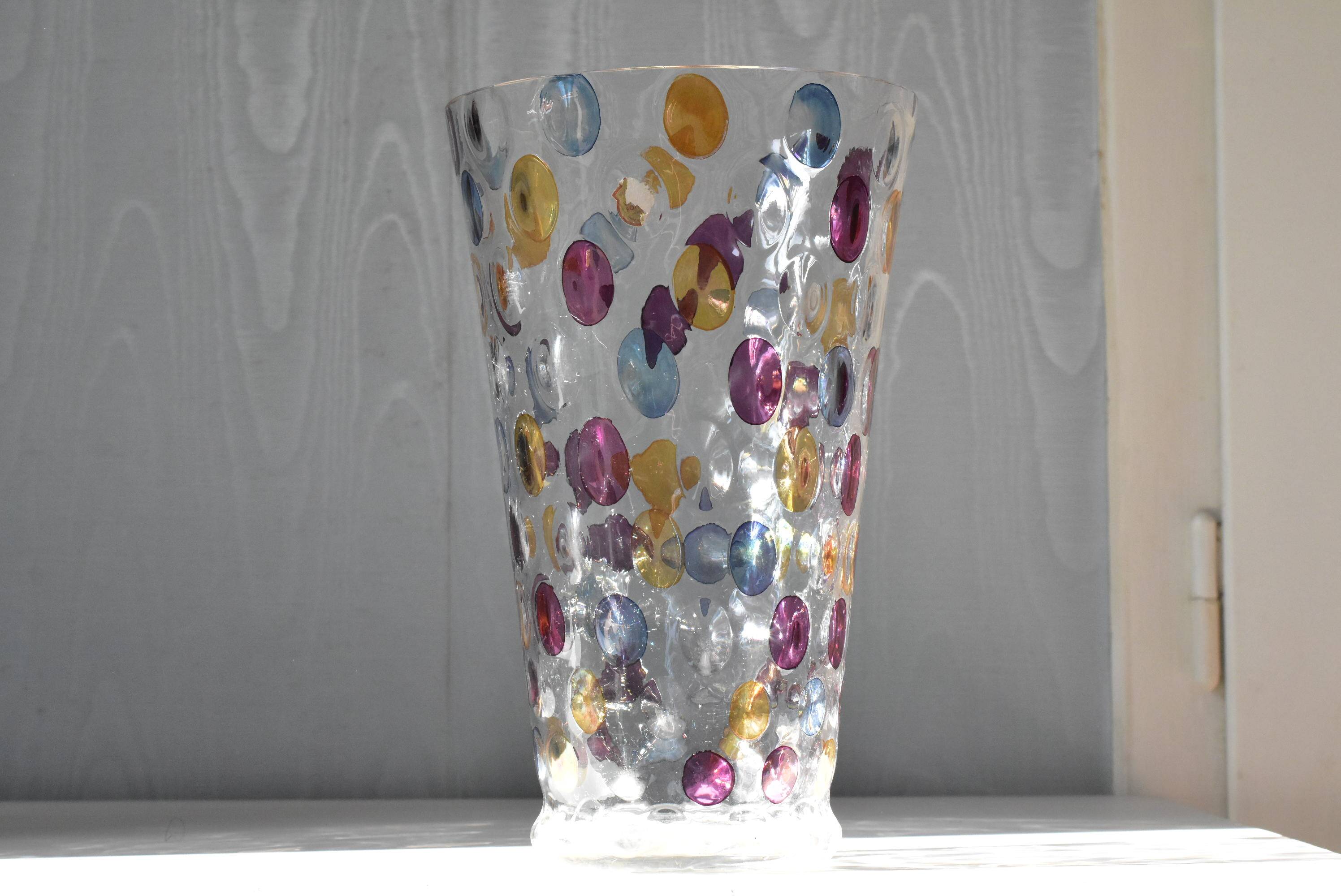 Nemo Max vase Kannegiesser Borske Sklo Czech blown glass 26 cm