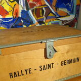 Vintage wooden box Rallye Saint-Germain metal frame