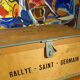 Vintage wooden box Rallye Saint-Germain metal frame