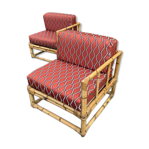 Paire de fauteuils en - rotin