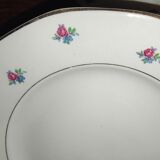 Old service 28 pieces porcelain KG Keller and Guérin Lunéville France decorated with flowers Rosita XIXth Century