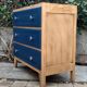 Commode art déco bois brut et bleu 1940