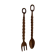 XXL carved wooden spoon and fork set