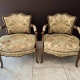 Pair of convertible armchairs, Lous XV style bergères