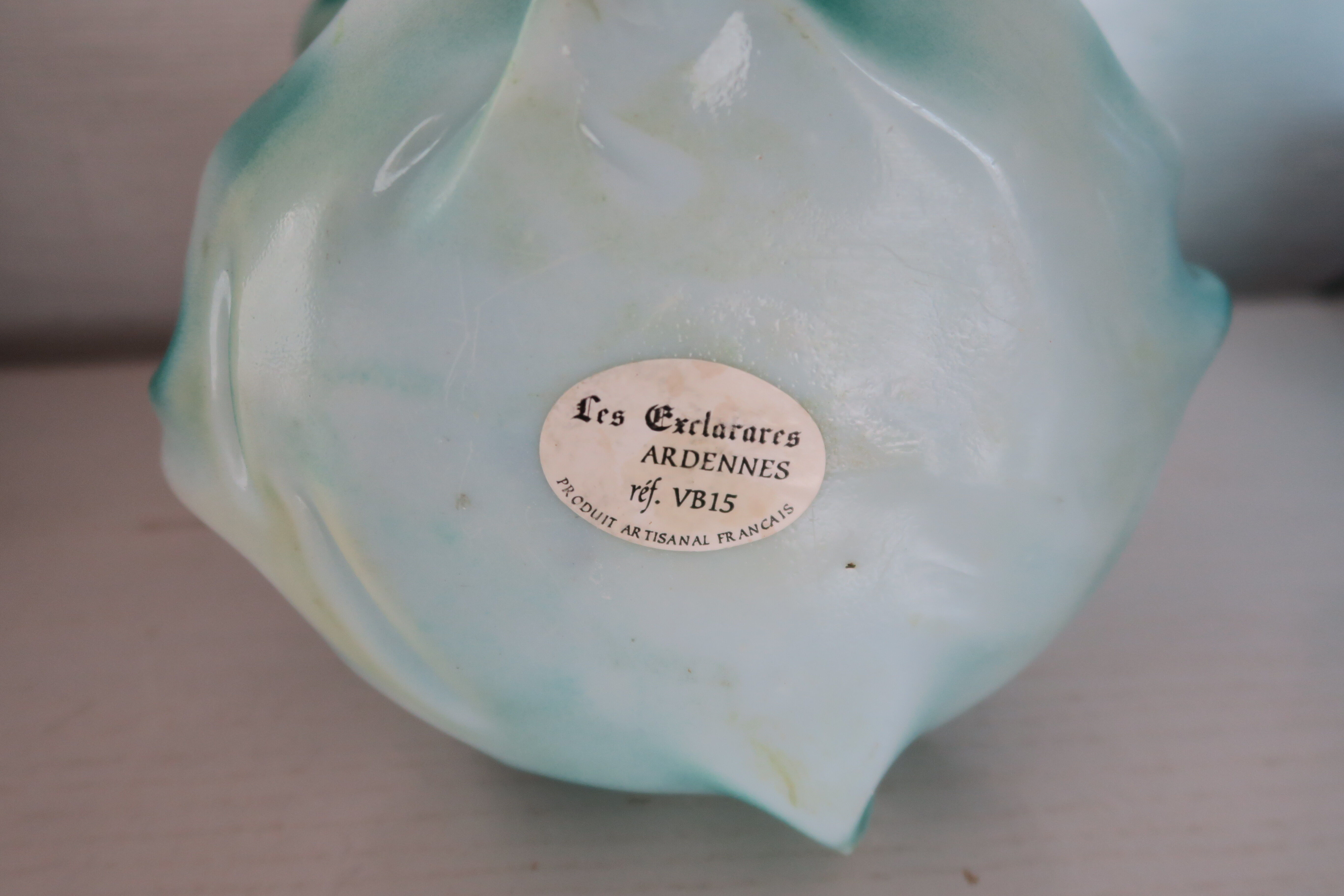 Vase vintage 1960 résine pliée Les Exclarares