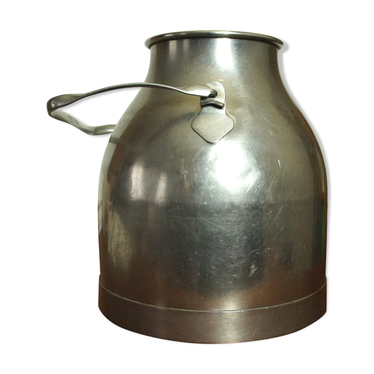 Old stainless steel milk can
