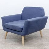 Softline scope armchair in blue fabric