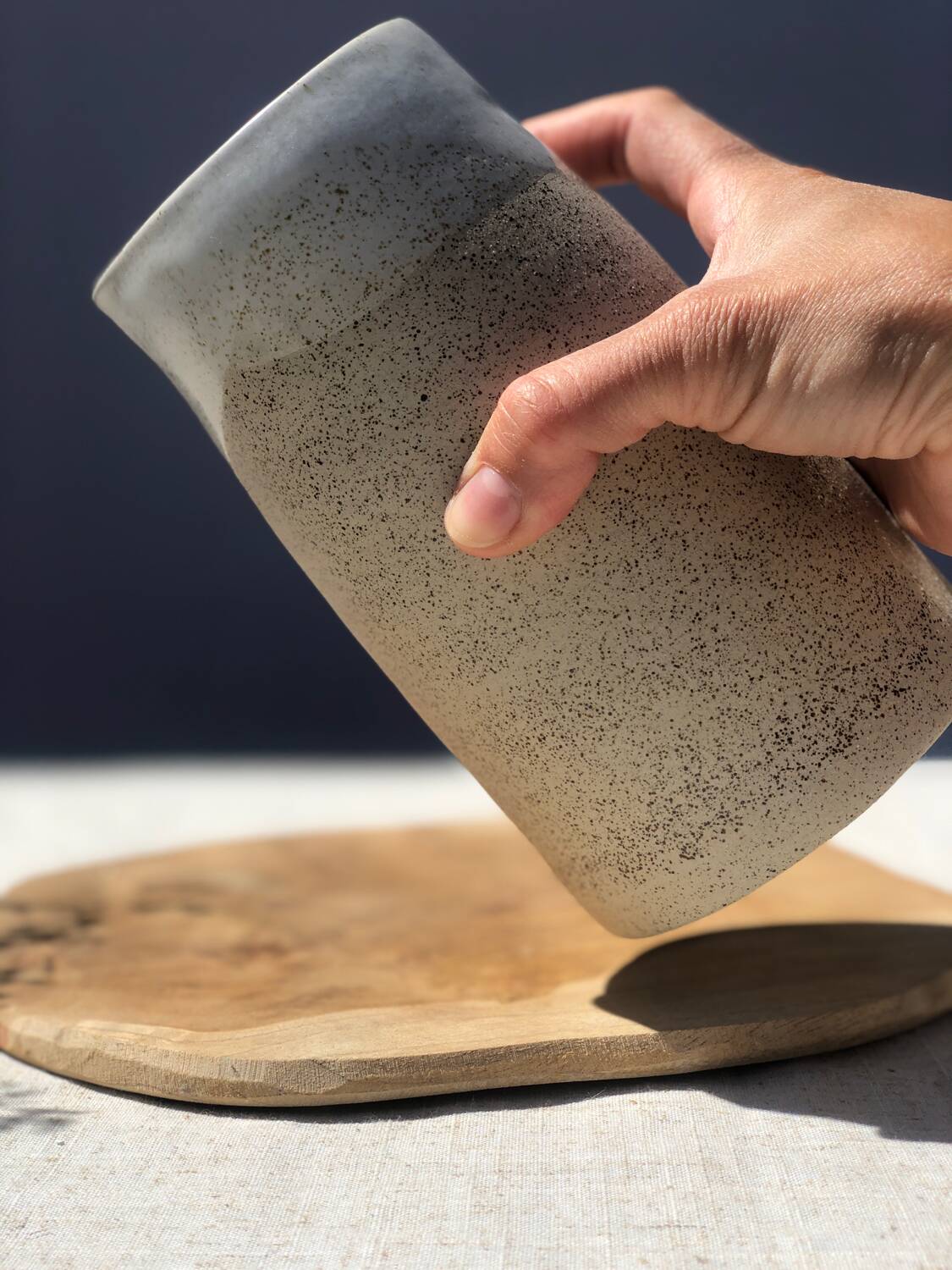 Large ceramic stoneware pitcher