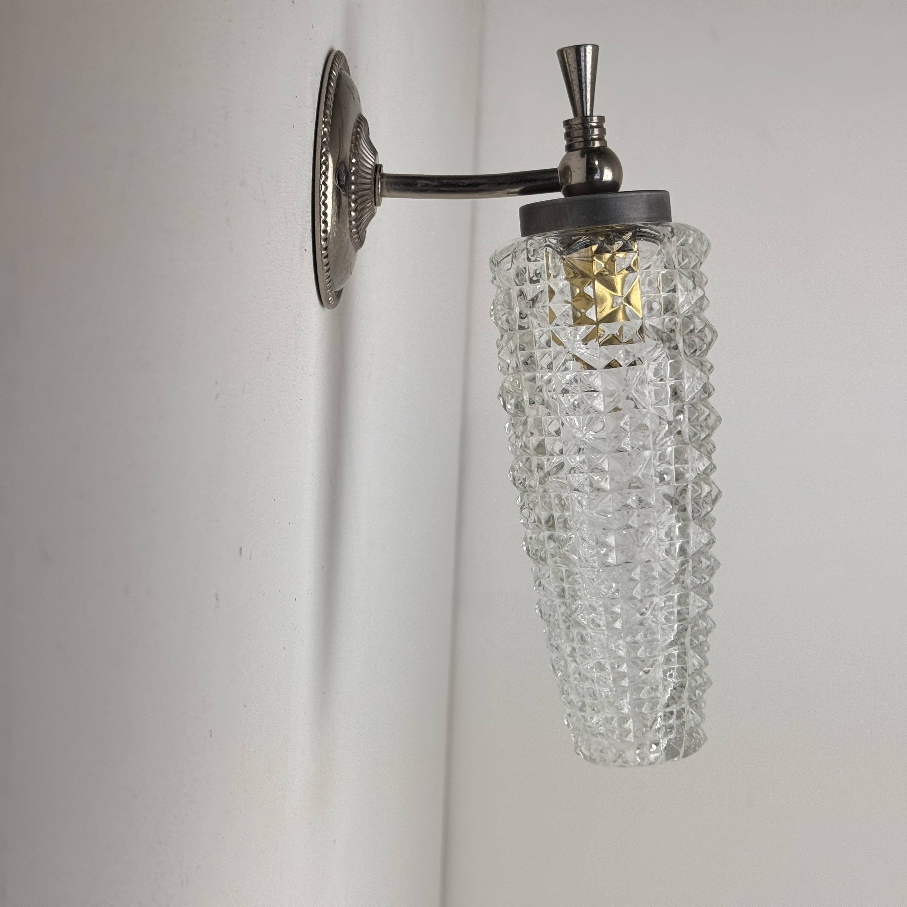 Vintage "diamond point" wall lights