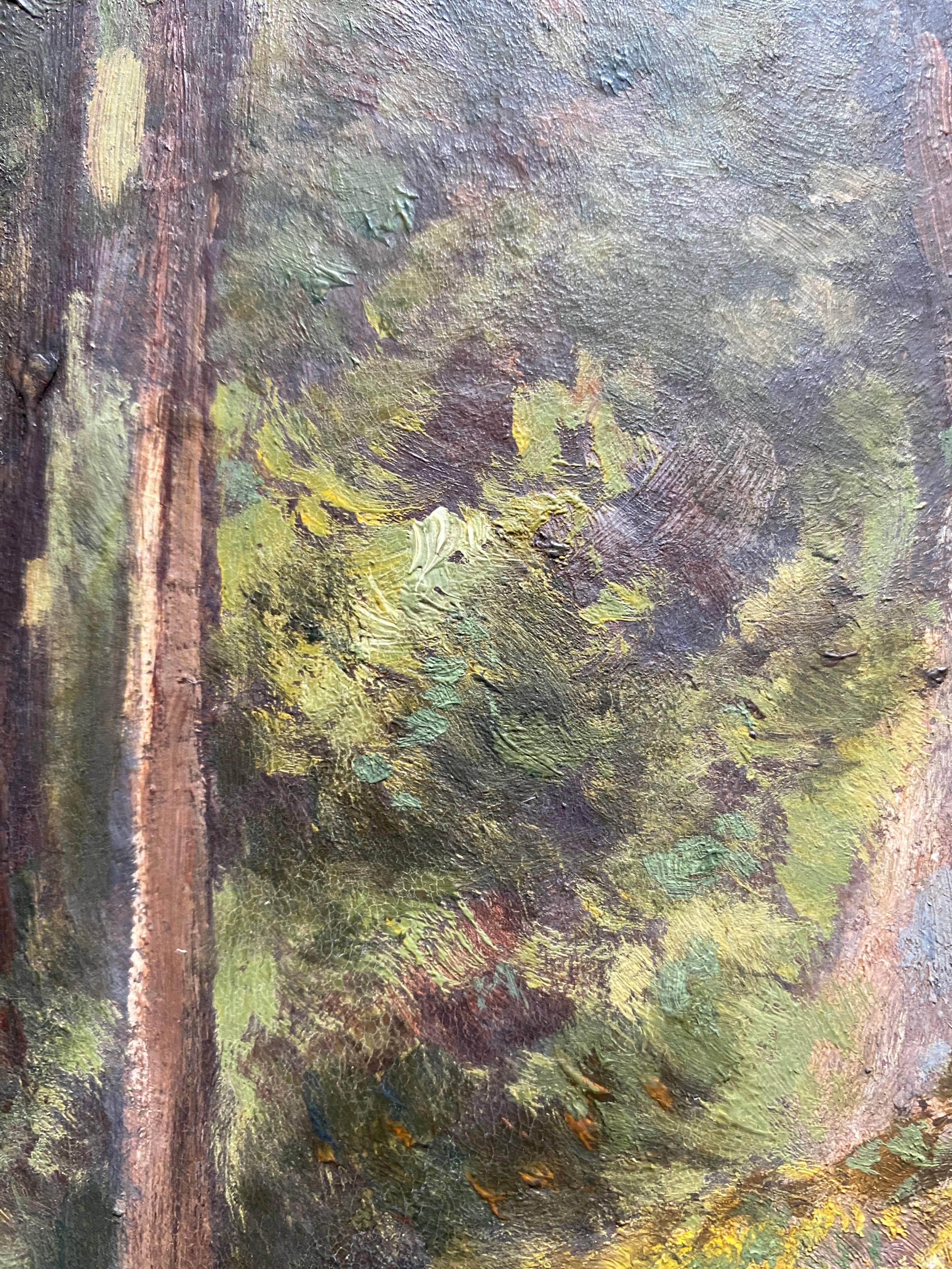 Painting "jurassian landscape" circa 1950 hsc + frame