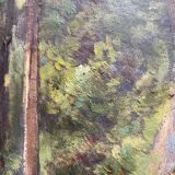 Painting "jurassian landscape" circa 1950 hsc + frame