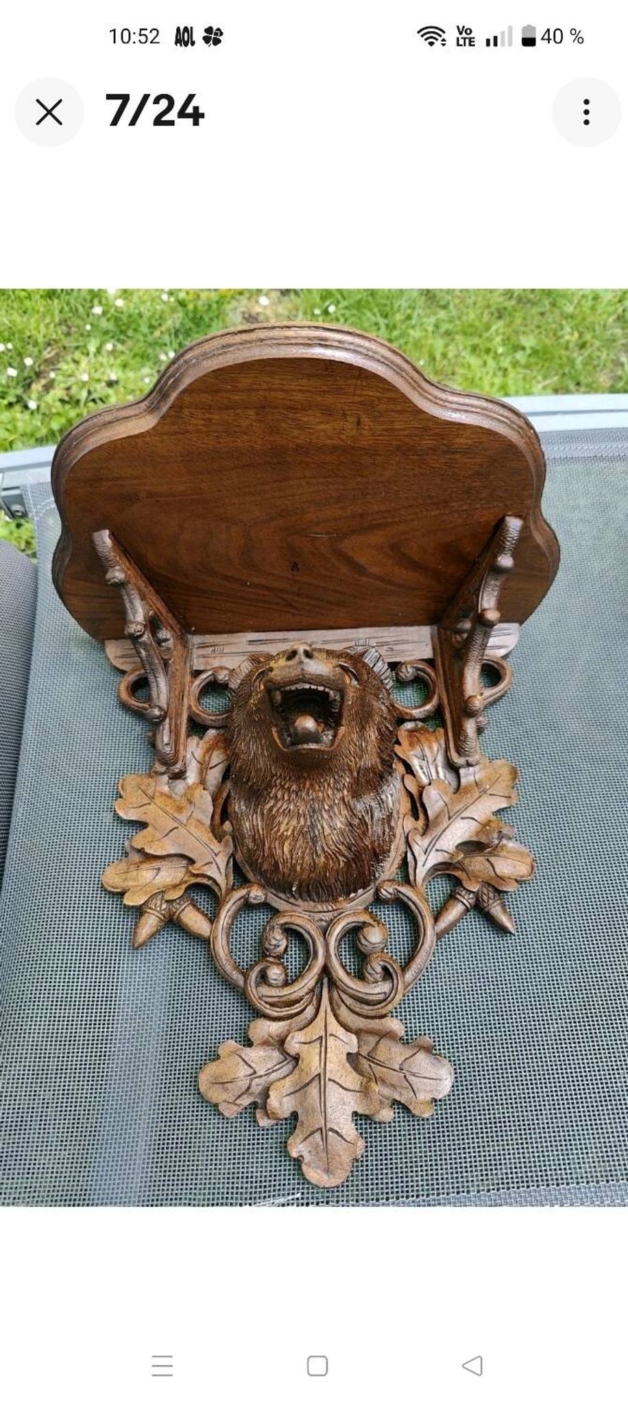 2 magnificent consoles/shelves in carved wood "FROM THE BLACK FOREST"