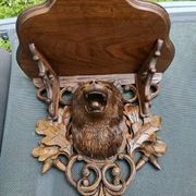2 magnificent consoles/shelves in carved wood "FROM THE BLACK FOREST"