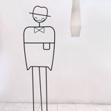 Large Vintage White Encased Glass and Brass Pendant by Stilnovo, Italy