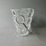 Cut glass ice bucket and its pliers